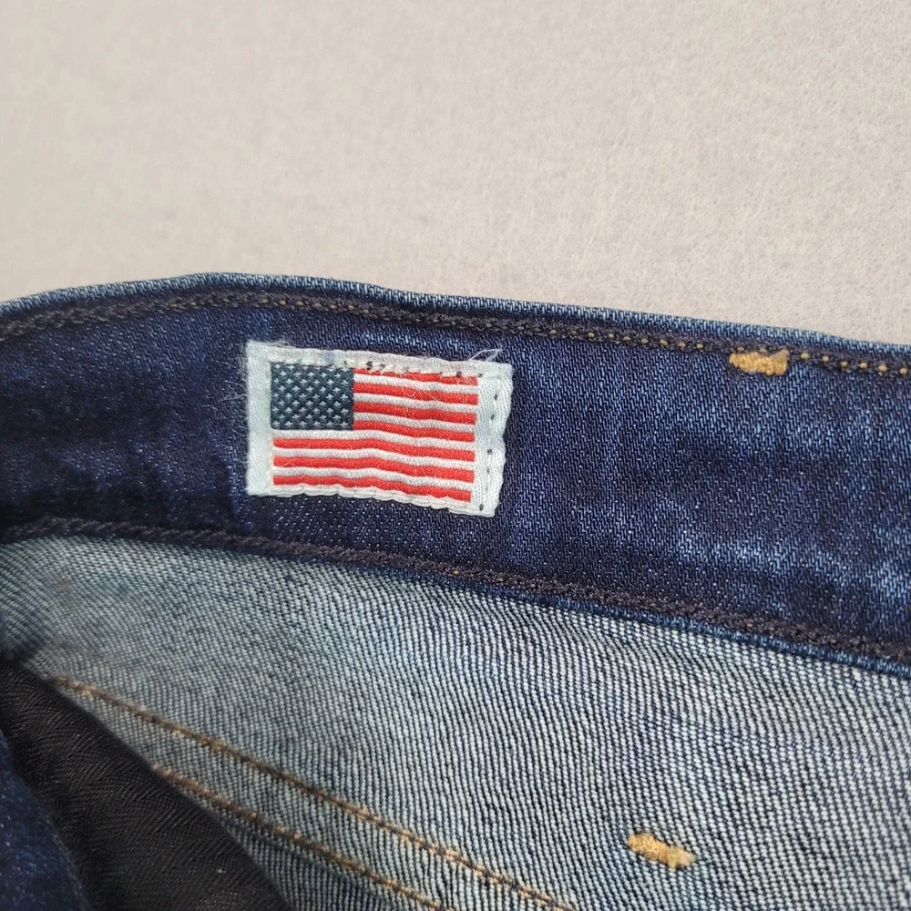 True Religion Mens Geno Slim Straight Jeans Dark Wash Denim Size 33 Made in USA